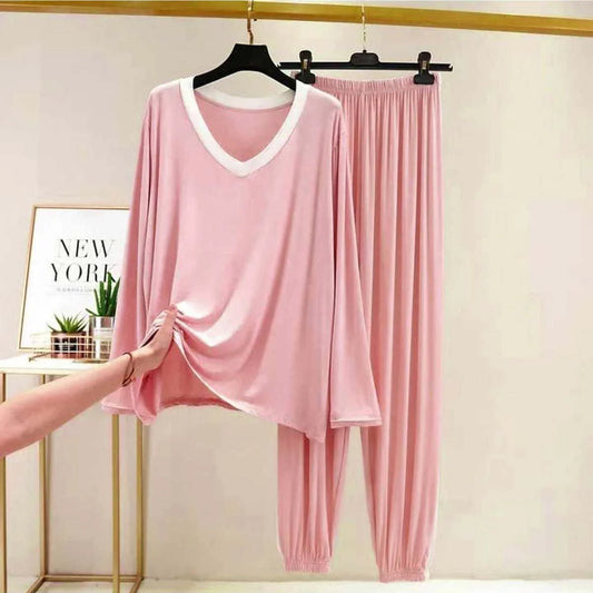 Contrast Neck-Style 2-Pcs Lounge And Night Wear Suit. WLW-10