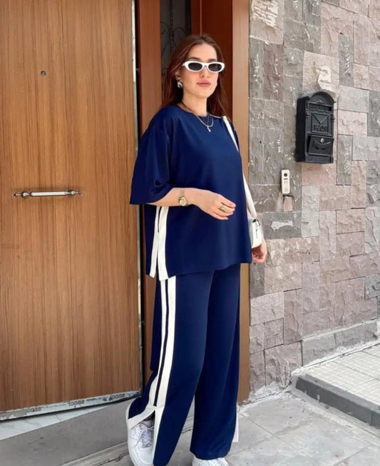 Comfort Side Panel 2-Pcs Summer Dry-Fit Tracksuit For Her.