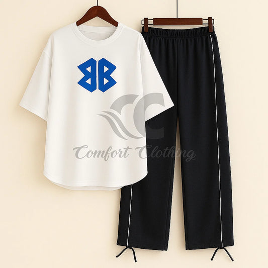 Comfort Casual Print Flapper Style 2-Pcs Summer Tracksuit For Her CWTS-02