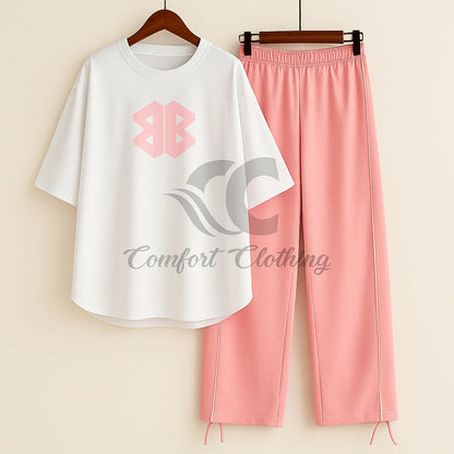 Comfort Casual Print Flapper Style 2-Pcs Summer Tracksuit For Her CWTS-02