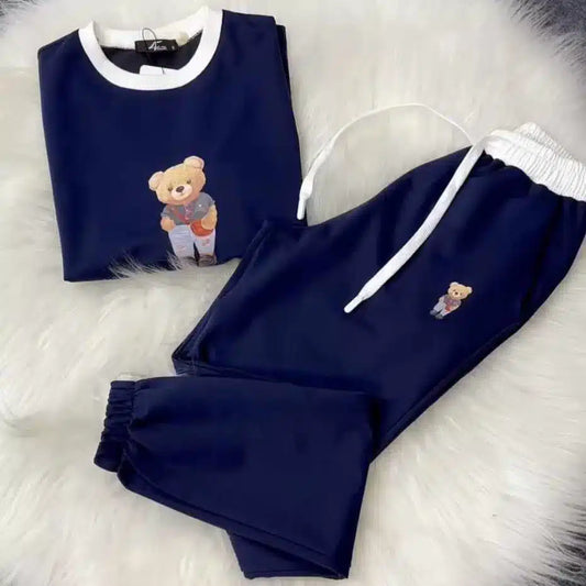 Blue Bear Going Drop-Shoulder Style 2-Pcs Summer Dry-Fit Tracksuit For Her. WSTS-03