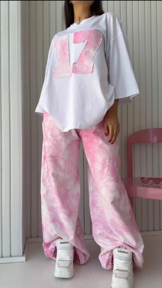 Comfort Tie-Dye Style Western 2-Pcs Summer Tracksuit For Her CWTS-01