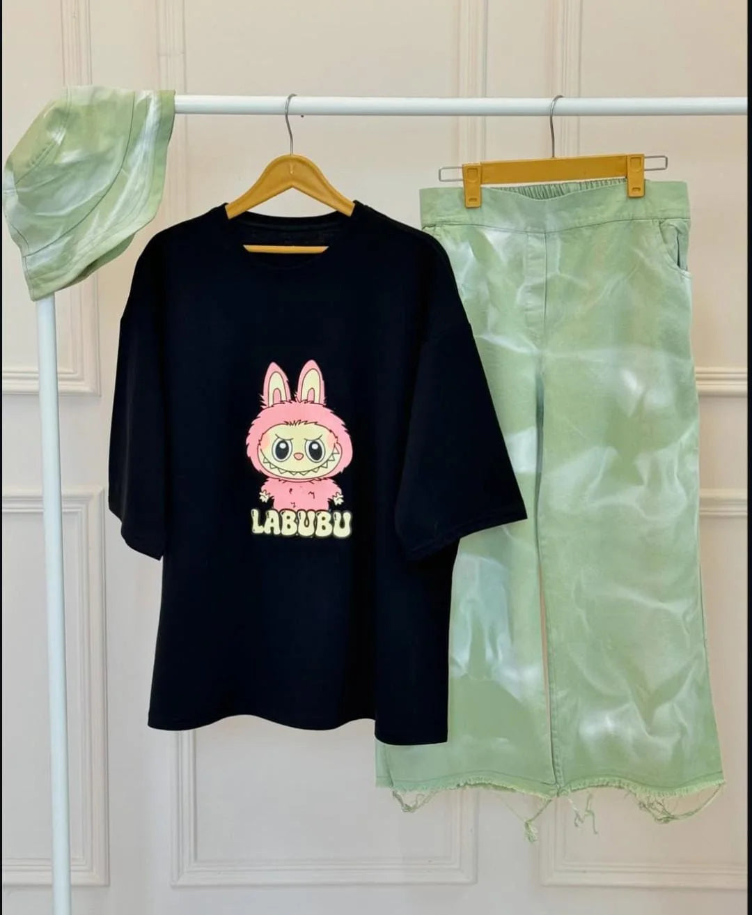 Comfort Labubu Design Western 2-Pcs Summer Tracksuit For Her CWTS-05