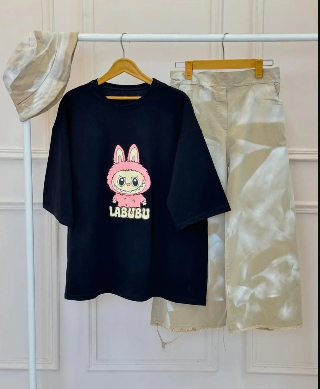 Comfort Labubu Design Western 2-Pcs Summer Tracksuit For Her CWTS-05