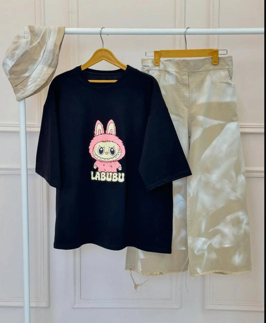 Comfort Labubu Design Western 2-Pcs Summer Tracksuit For Her CWTS-05