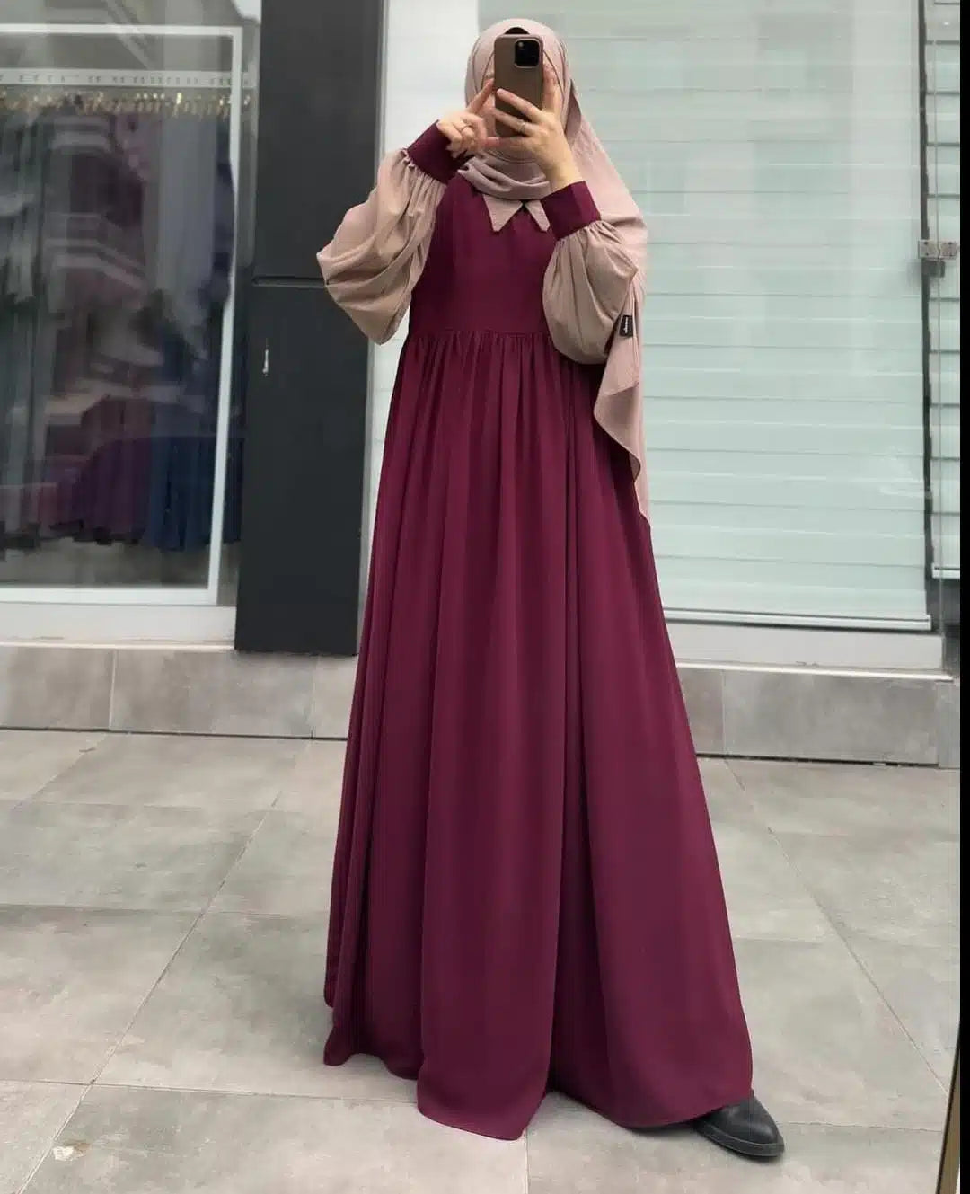 Comfort Frill Abaya Style Long Cuff Maxi